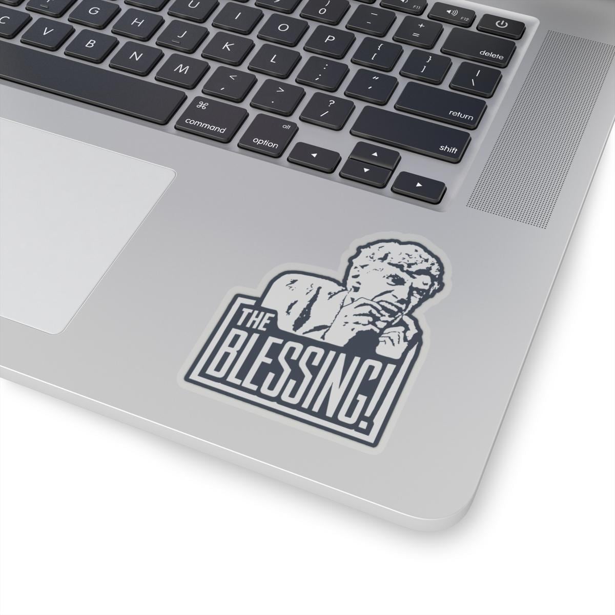 a laptop with a sticker of a man smoking a cigarette, National Lampoons Decal, Christmas Vacation stickers, Uncle Lewis Stocking Stuffer, Funny You Serious Clark Christmas Vinyl Laptop Stickers
