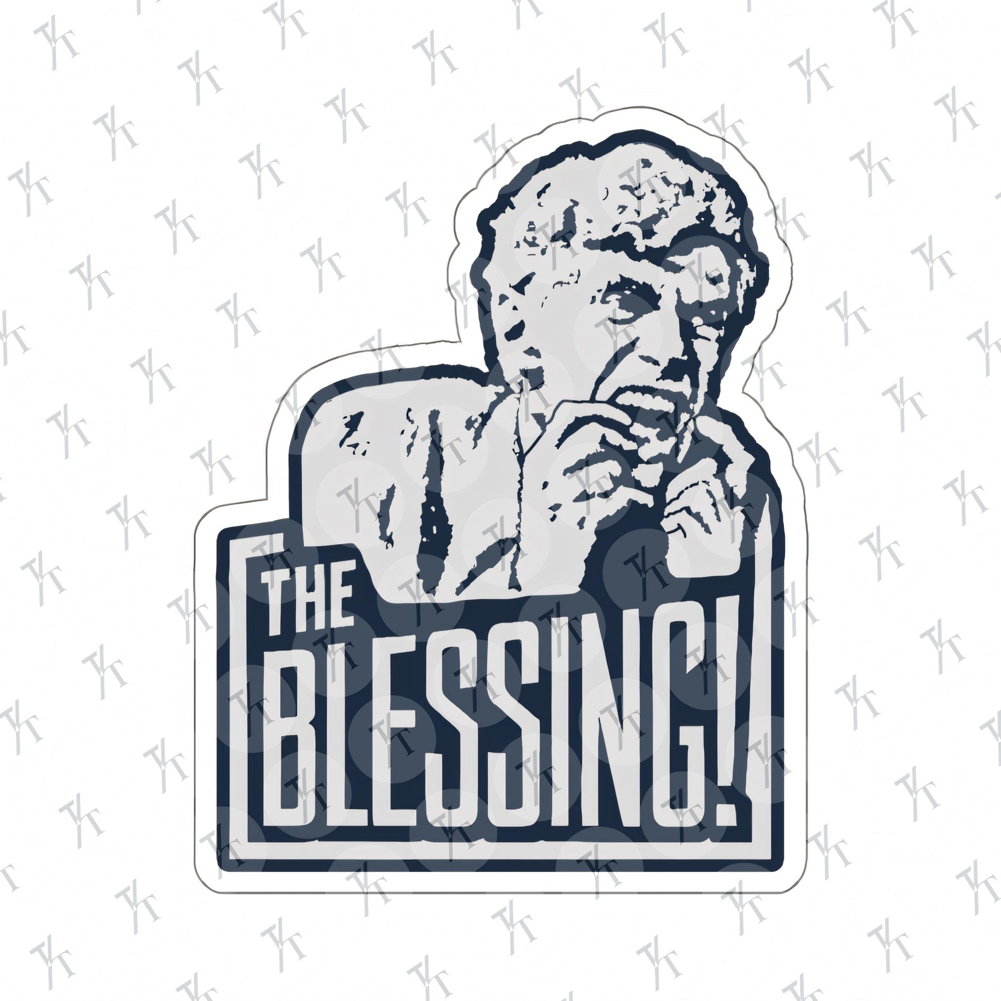 a sticker of a man holding a cigarette