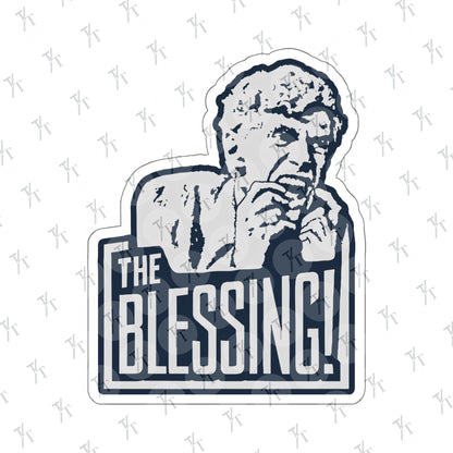 a sticker of a man holding a cigarette