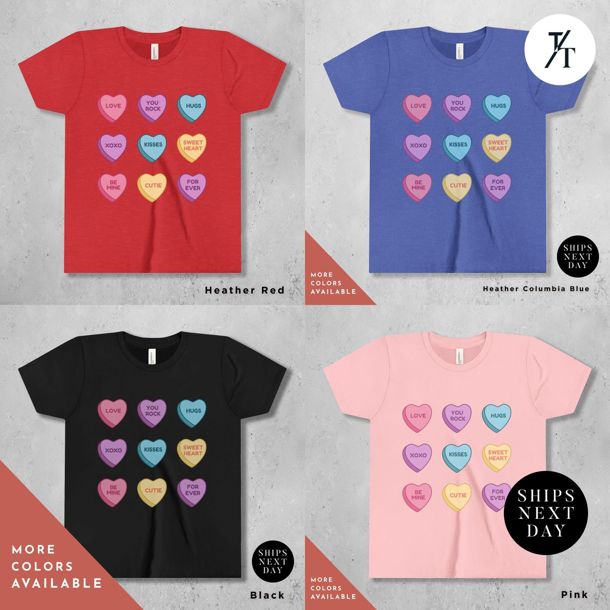 Candy Hearts Valentines day shirt for girls Valentines Day, Girl Valentine Shirt, Valentine Kid Shirts Outfit, Youth Heart Shirts, Kids tee