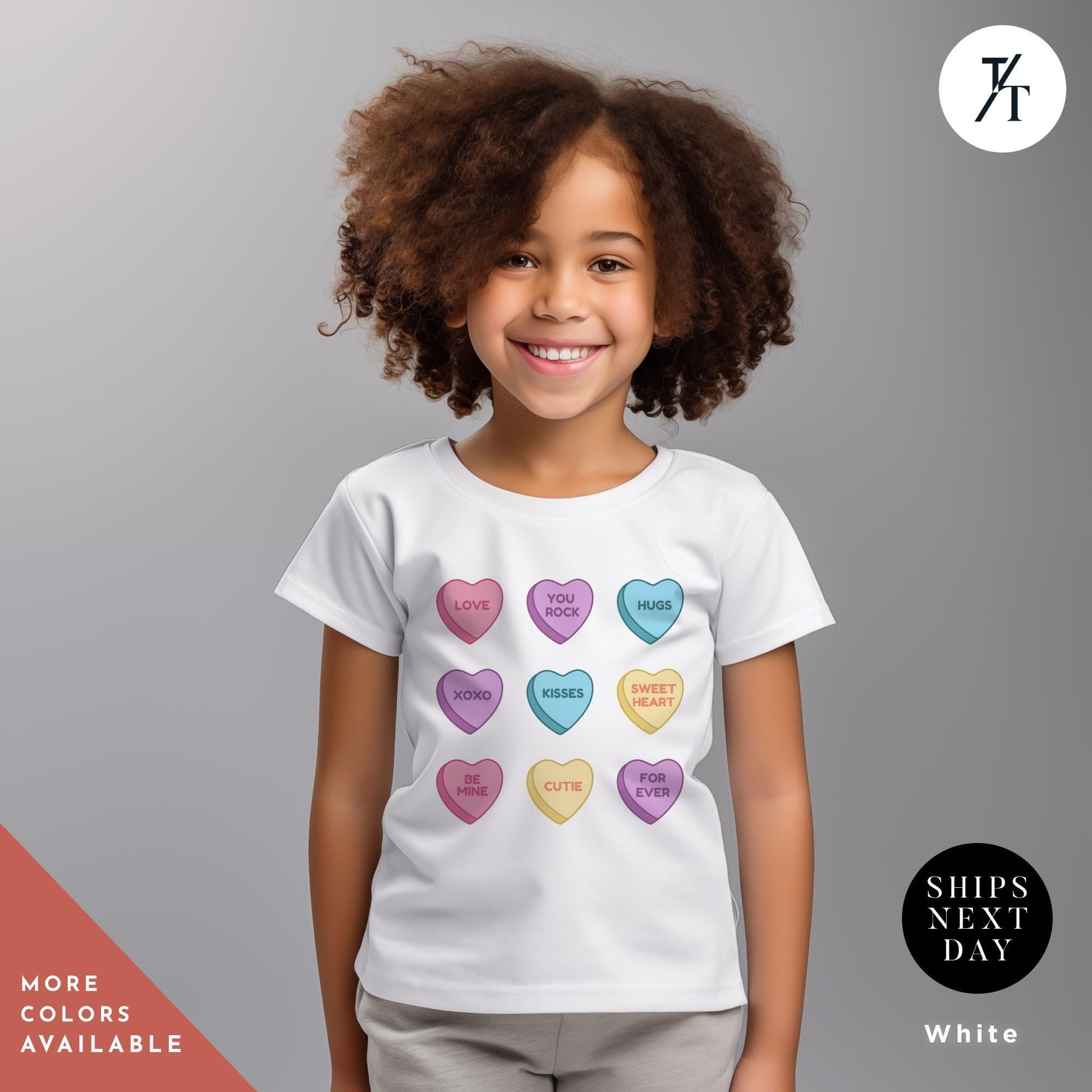 Candy Hearts Valentines day shirt for girls Valentines Day, Girl Valentine Shirt, Valentine Kid Shirts Outfit, Youth Heart Shirts, Kids tee