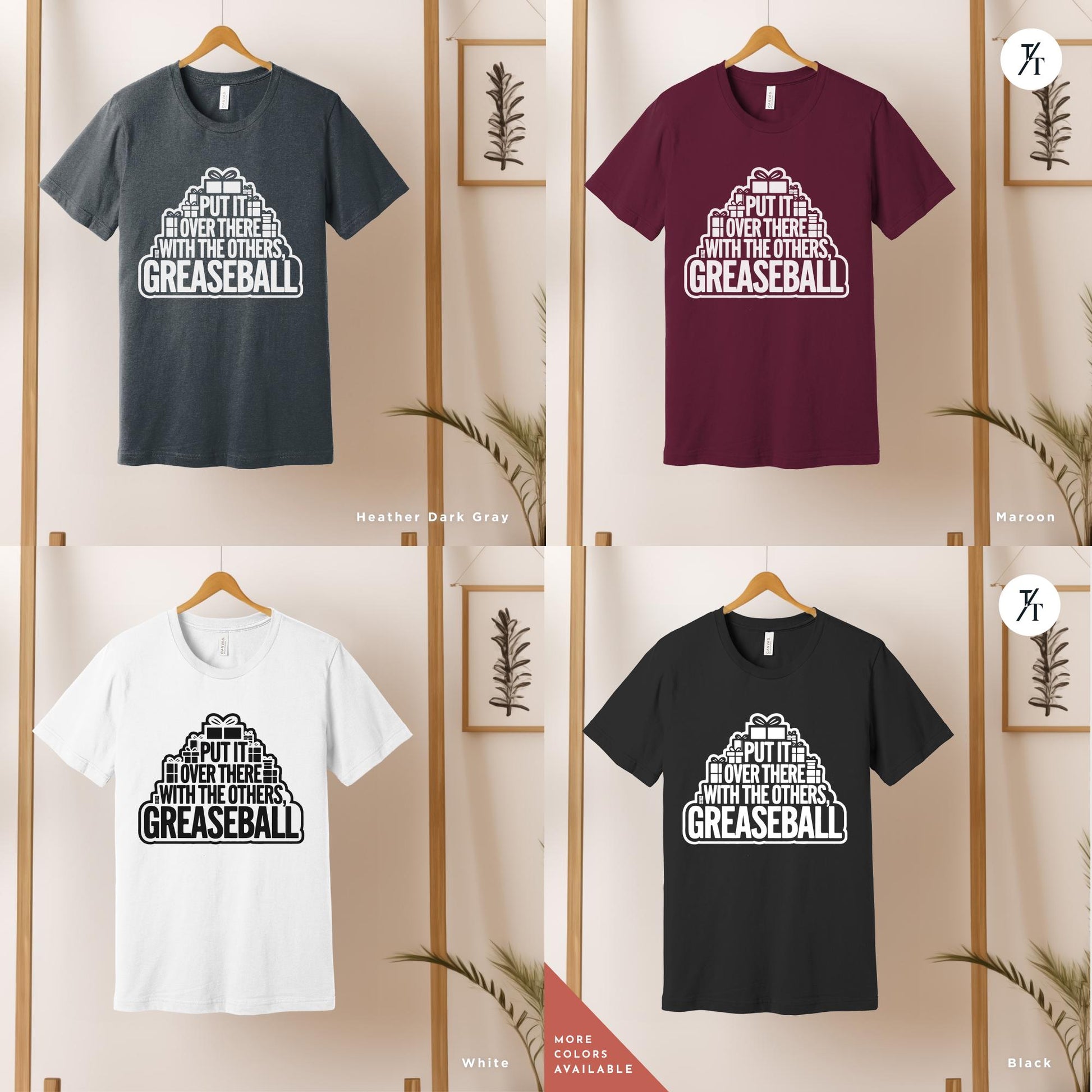 a group of t - shirts hanging on a wall, National Lampoon Tee Christmas Vacation Movie Quote Shir, Christmas Movie Tee, You Serious Clark Griswold Family Xmas Shitters Full Shirt