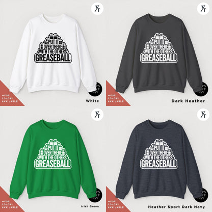 a group of four sweatshirts with the words put it over there with the others,  greaseball, Christmas Sweatshirt National Lampoon&#39;S Christmas Vacation Clark Griswold Quote, You Serious Clark, Movie Quote Griswold Xmas Sweatshirt