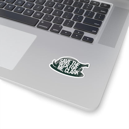 a laptop computer with a sticker on it, National Lampoons Decal, Christmas Vacation stickers, Chevy Chase Stocking Stuffer, Funny You Serious Clark Christmas Vinyl Laptop Stickers