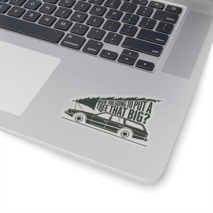 a laptop computer with a sticker on it, National Lampoons Decal, Christmas Vacation stickers, Chevy Chase Stocking Stuffer, Funny You Serious Clark Christmas Vinyl Laptop Stickers