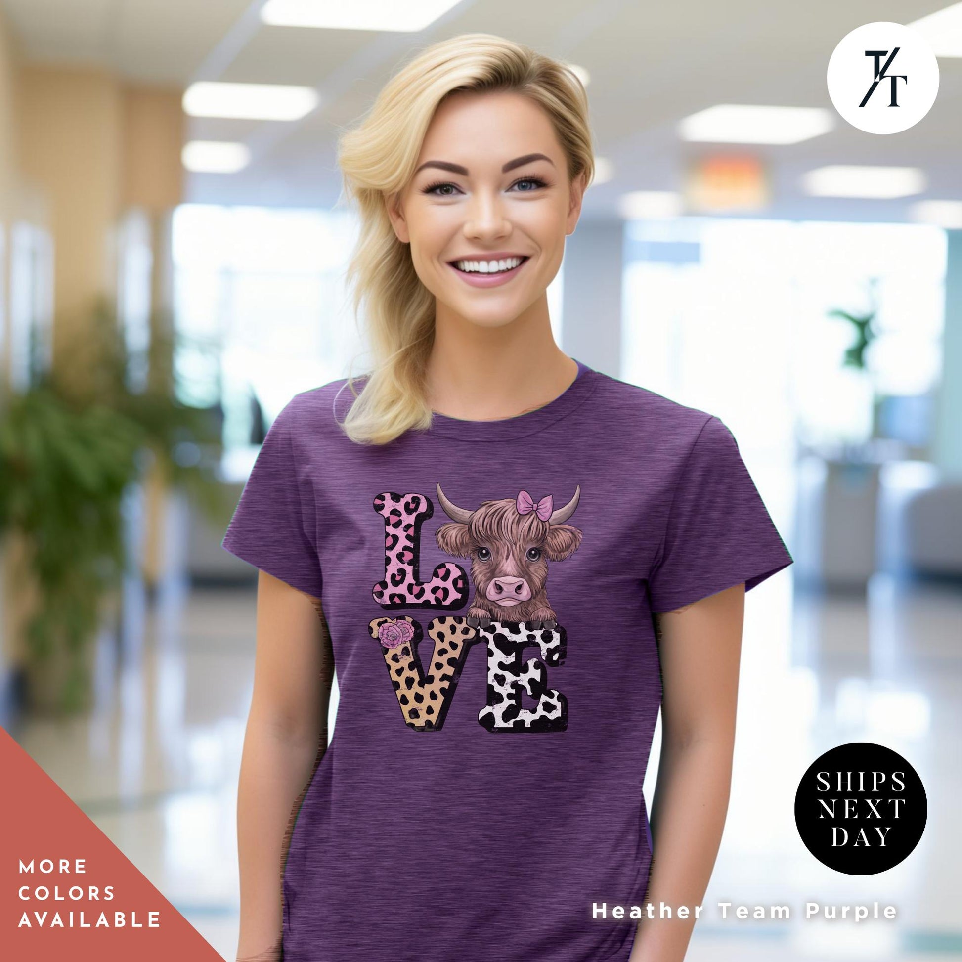 Highland Cow Valentines coquette tshirt, Highland Cow Valentine Shirt Valentine Heart Shirt, Love Valentines Coquette Cows tee