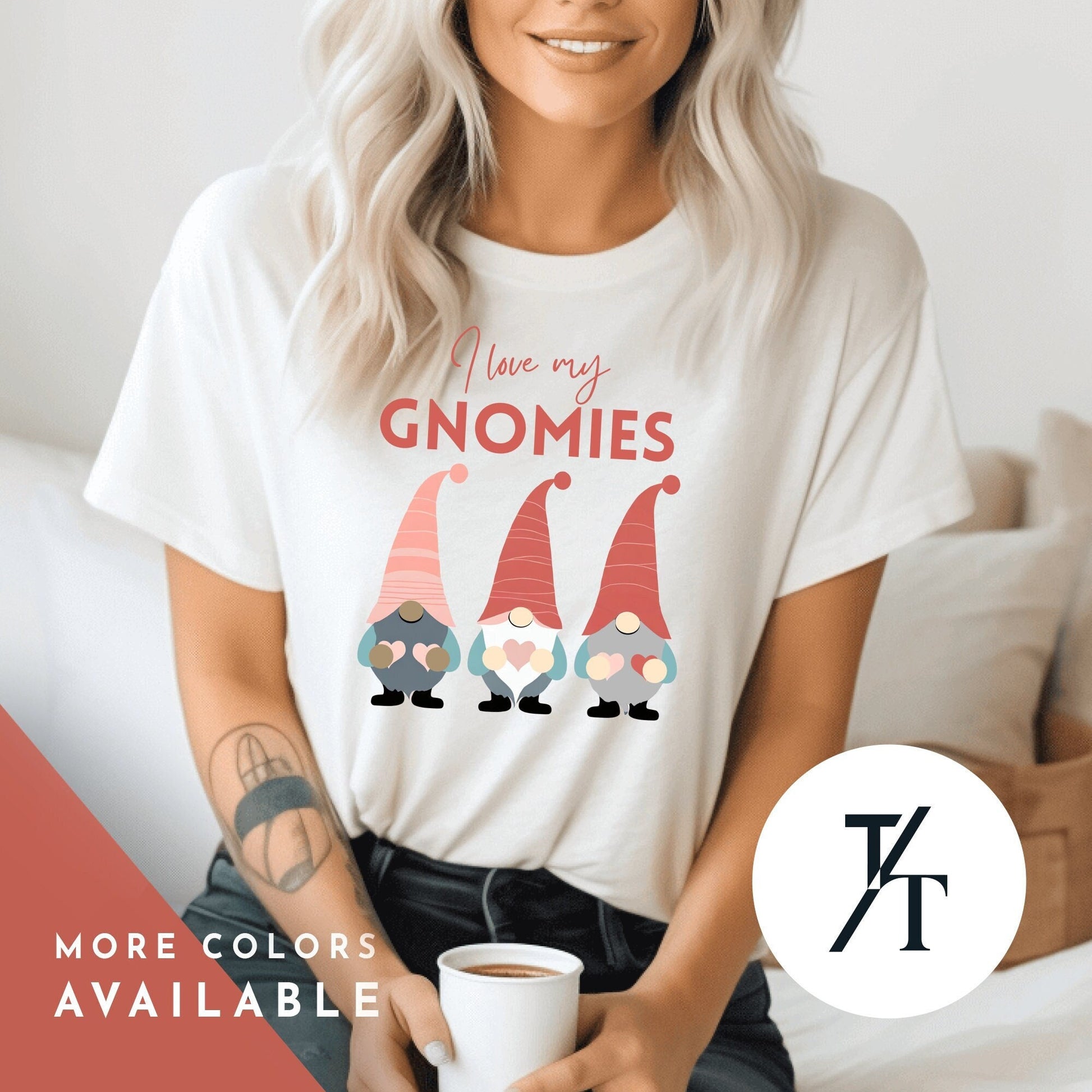 chilling with my gnomies Valentines Gnome Shirt, Gnomies Shirt, Love Gnomes Valentines Day Shirts, Gnomes Heart Shirts, Group Gnome tee