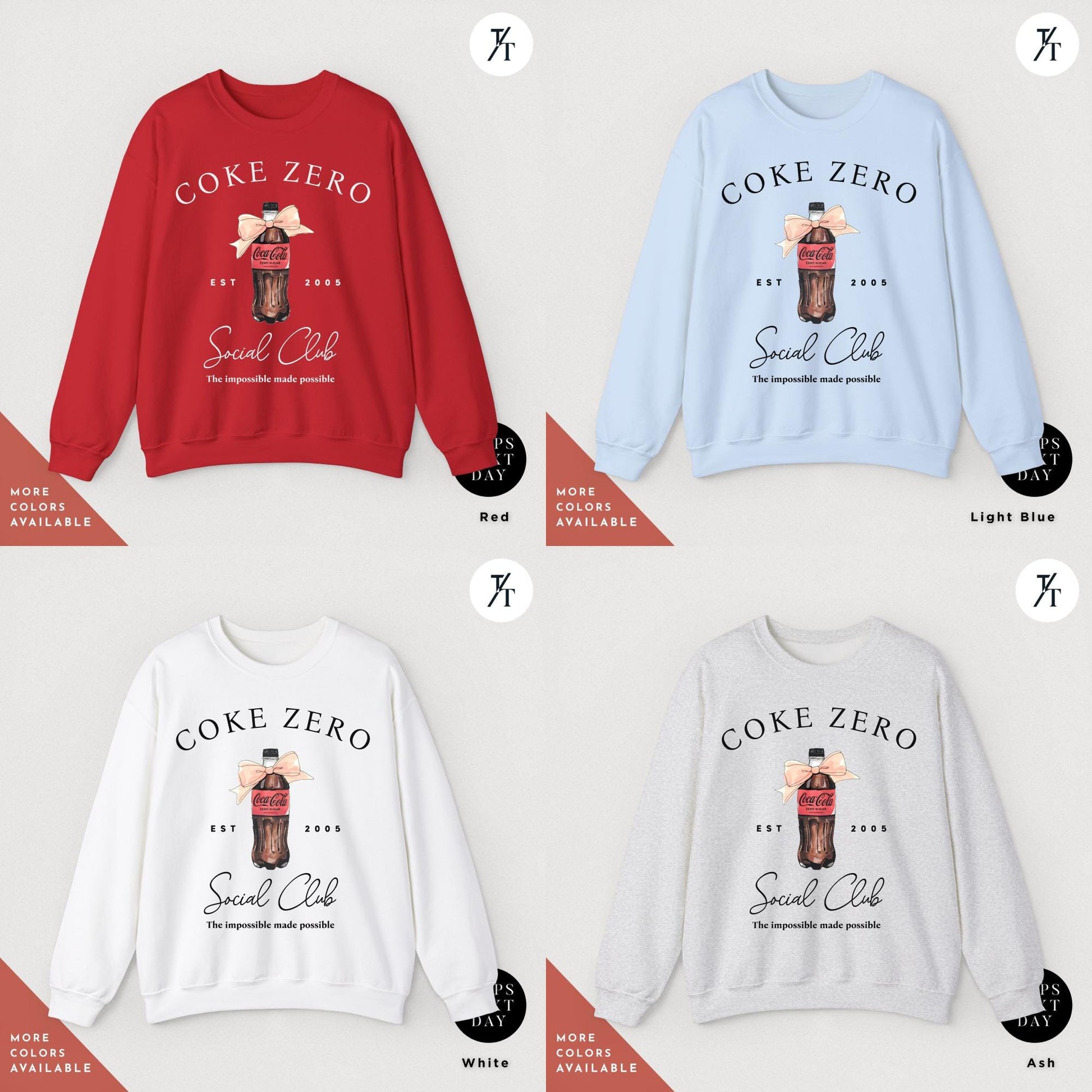 Coke Zero And Bow I need a coke zero sweatshirt Coquette Sweater Pink Bow Soda Crewneck sweatshirt, Diet Coca Cola Shirt, I Need A Diet cola