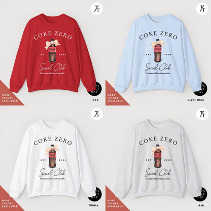 Coke Zero And Bow I need a coke zero sweatshirt Coquette Sweater Pink Bow Soda Crewneck sweatshirt, Diet Coca Cola Shirt, I Need A Diet cola