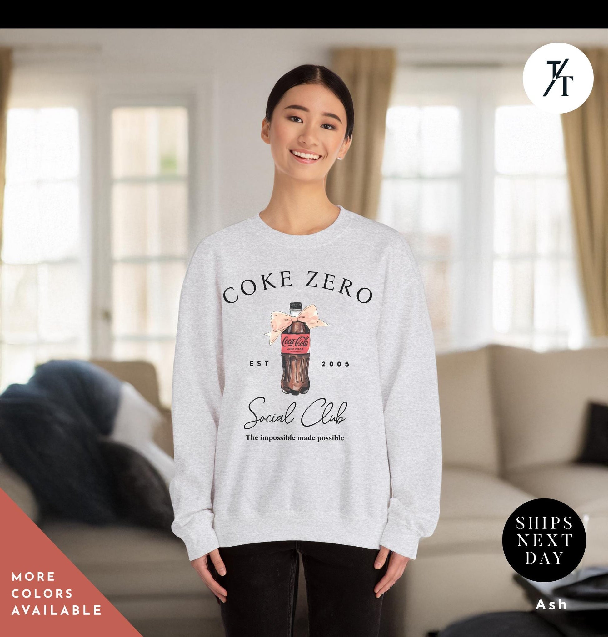 Coke Zero And Bow I need a coke zero sweatshirt Coquette Sweater Pink Bow Soda Crewneck sweatshirt, Diet Coca Cola Shirt, I Need A Diet cola