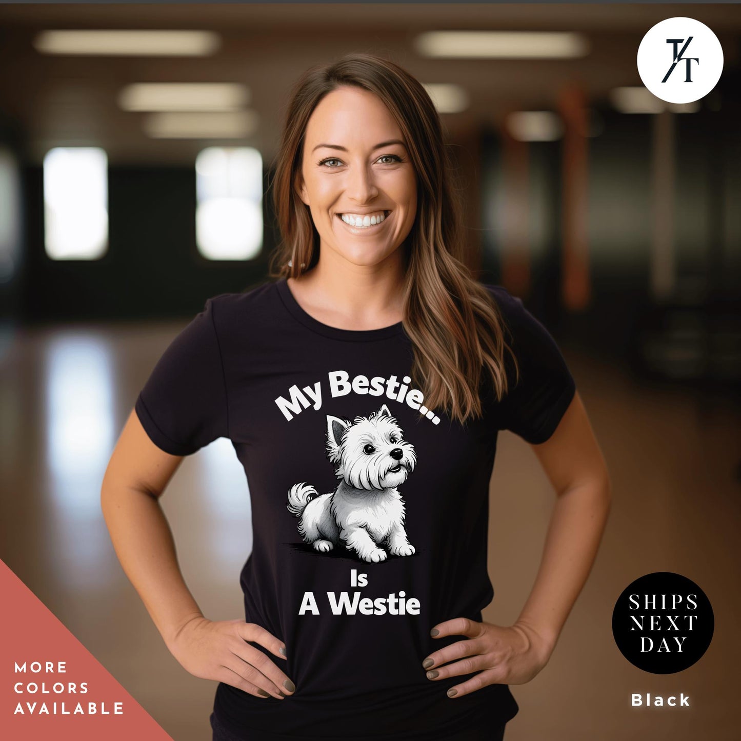 my bestie is a westie shirt, Westie Dog Shirt | Animal Shirts | West Highland Dogs Lover tee, Westies Gift For Dogs Lovers, Dog Owner Shirts
