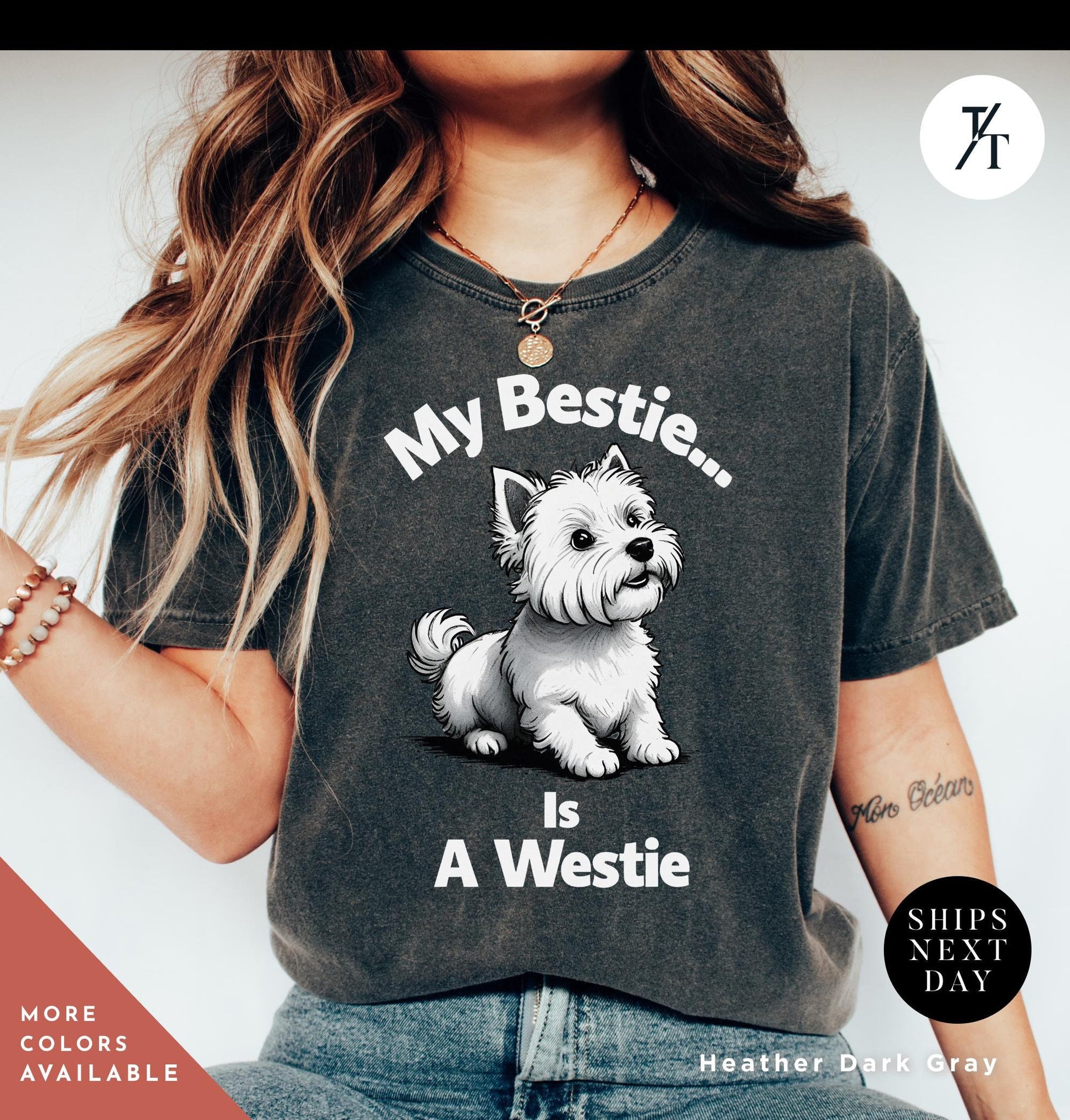 my bestie is a westie shirt, Westie Dog Shirt | Animal Shirts | West Highland Dogs Lover tee, Westies Gift For Dogs Lovers, Dog Owner Shirts