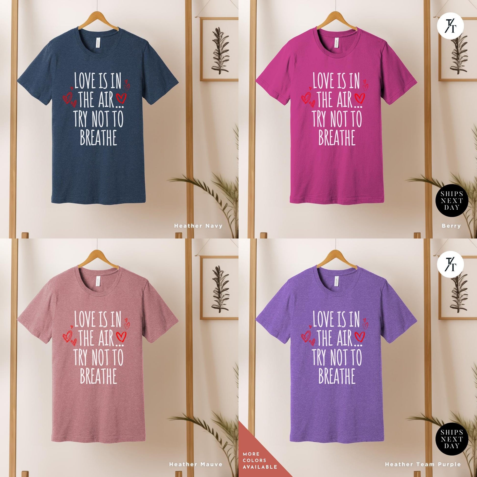 Love is in the air try not to breathe shirt, Funny Valentines Day Shirt | Anti Valentine Gift for women | Cute Tee | Dark Humor for Singles