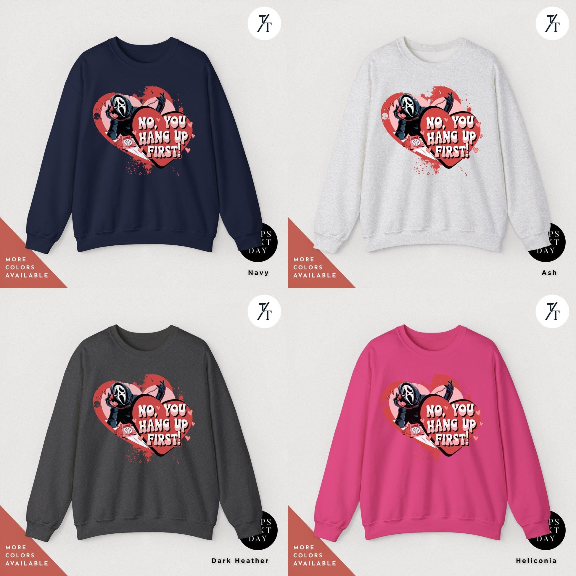 No you hang up scream sweatshirt Ghostface valentines day Shirt, Horror Valentines Ghostface Sweatshirt, Horror Movie Funny Valentines Tee