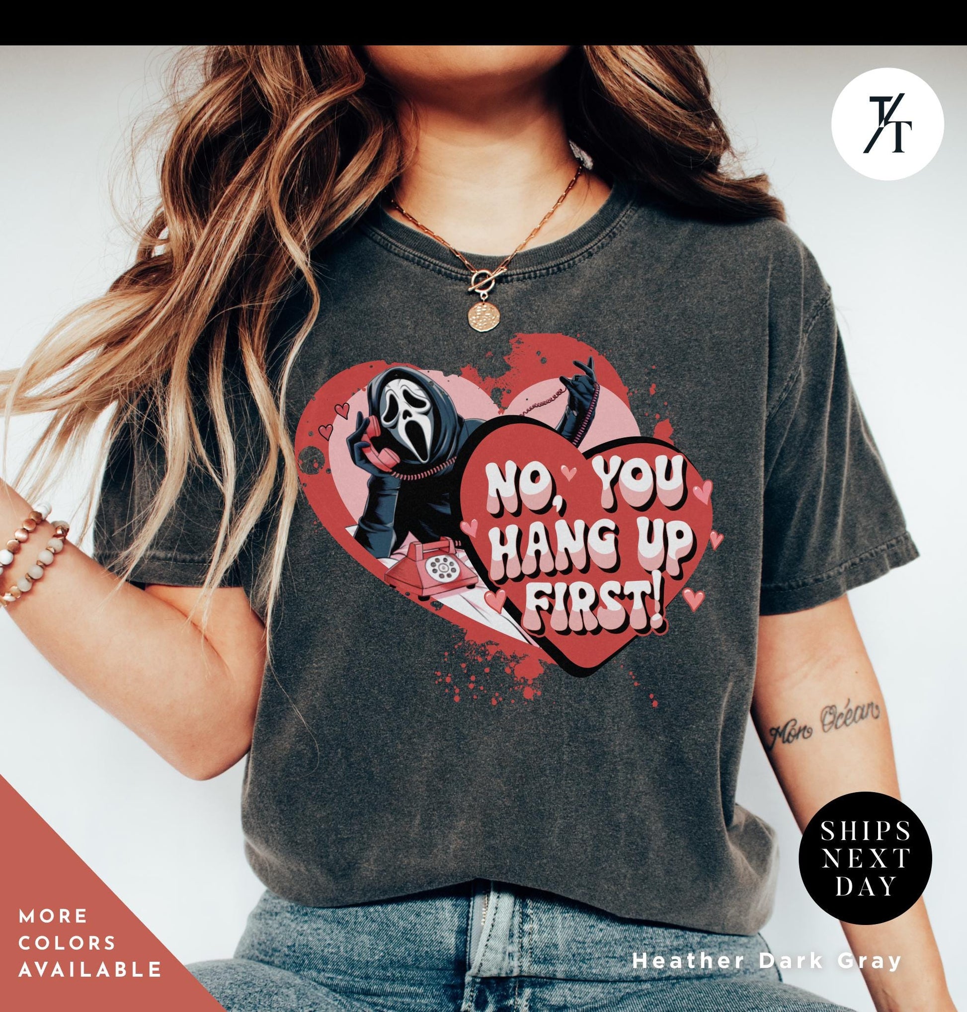 No You Hang Up Valentine Shirt, Valentine Day Shirt, Funny Valentines Tee, Ghostface Scream Shirt, Mom Shirt, Funny Valentines Gift For Her