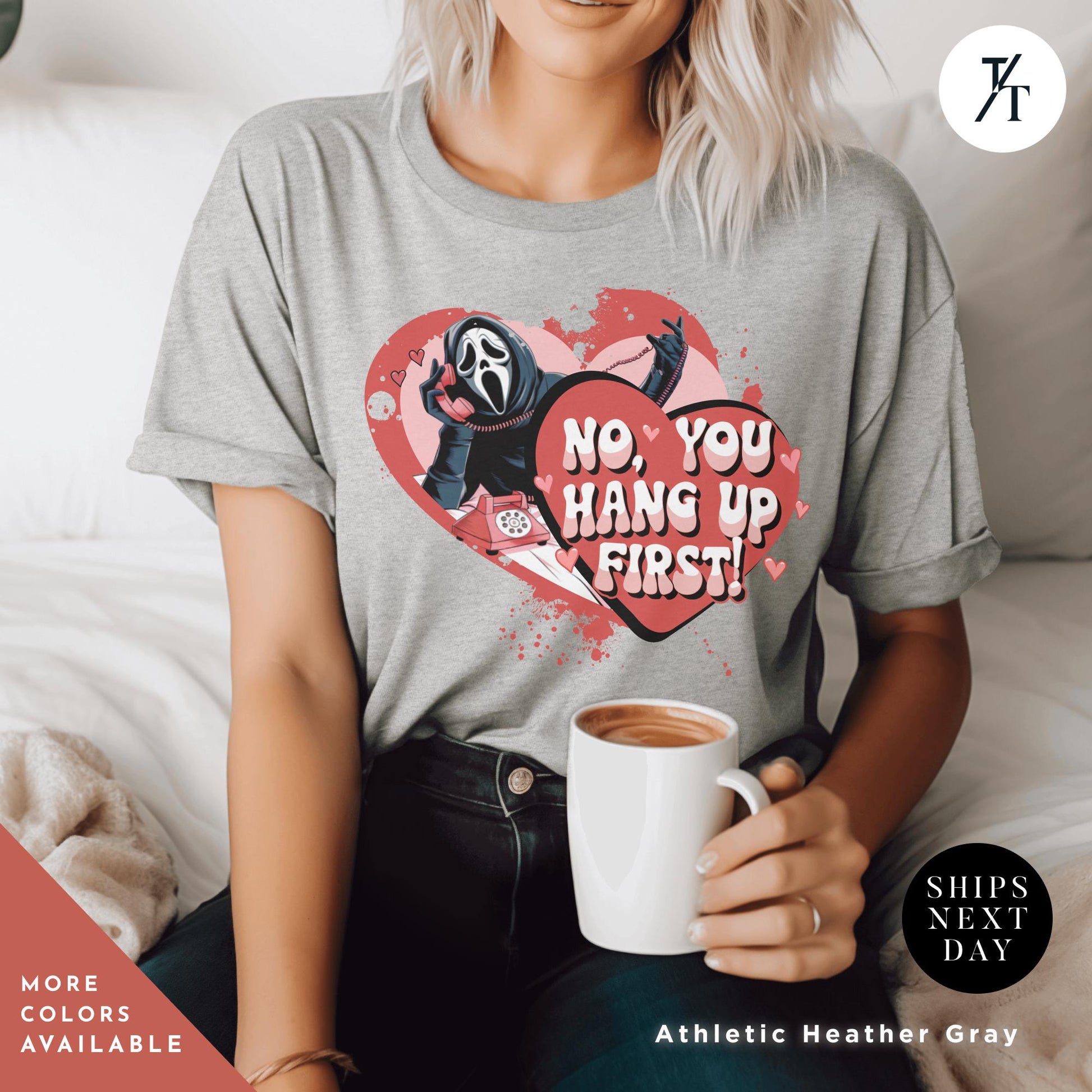 No You Hang Up Valentine Shirt, Valentine Day Shirt, Funny Valentines Tee, Ghostface Scream Shirt, Mom Shirt, Funny Valentines Gift For Her