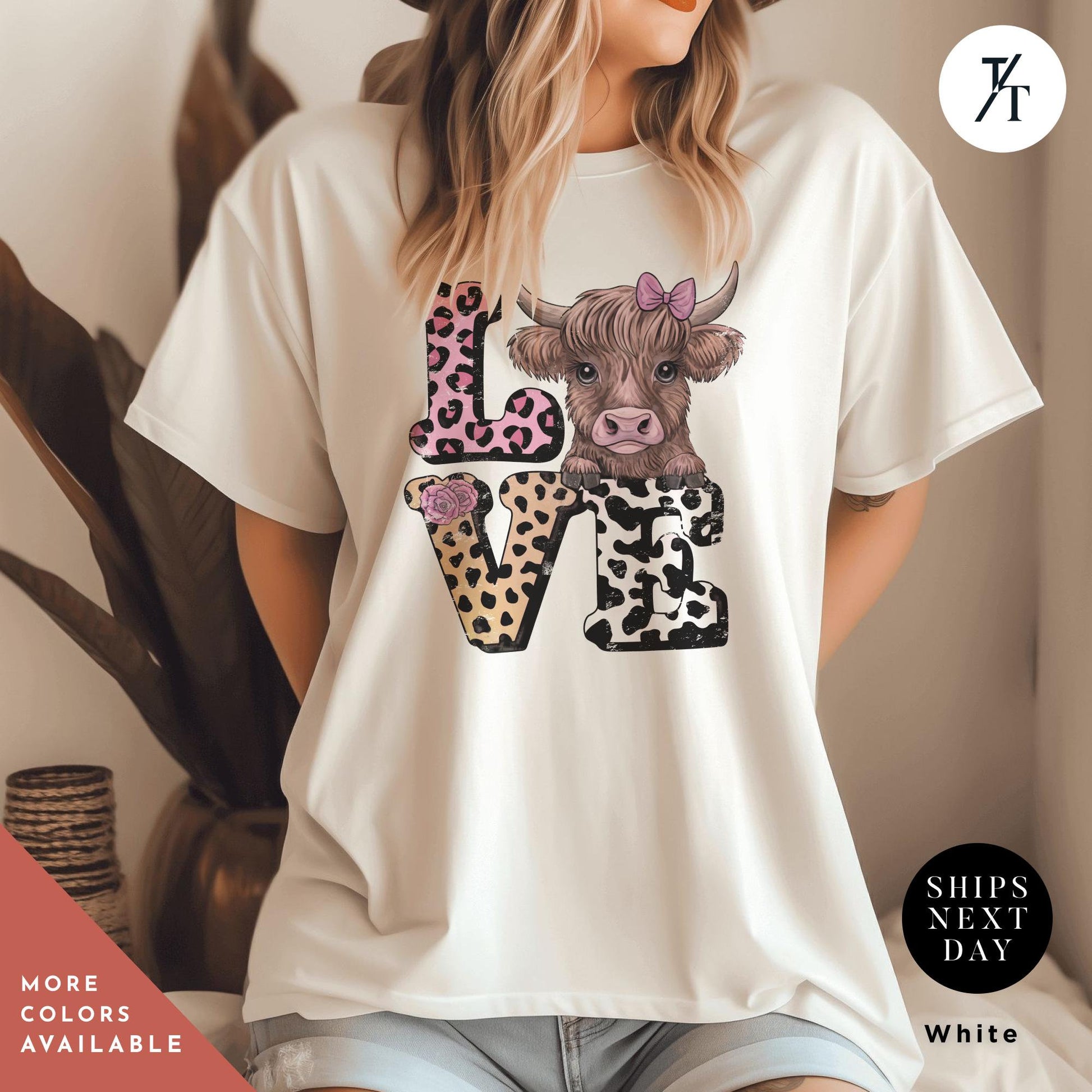 Highland Cow Valentines coquette tshirt, Highland Cow Valentine Shirt Valentine Heart Shirt, Love Valentines Coquette Cows tee