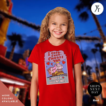 I Choo Choo Choose You The Simpsons Valentine Kid Shirt, Youth Valentines Day tee, Funny Children&#39;s Simpson&#39;s Train Valentines Tee