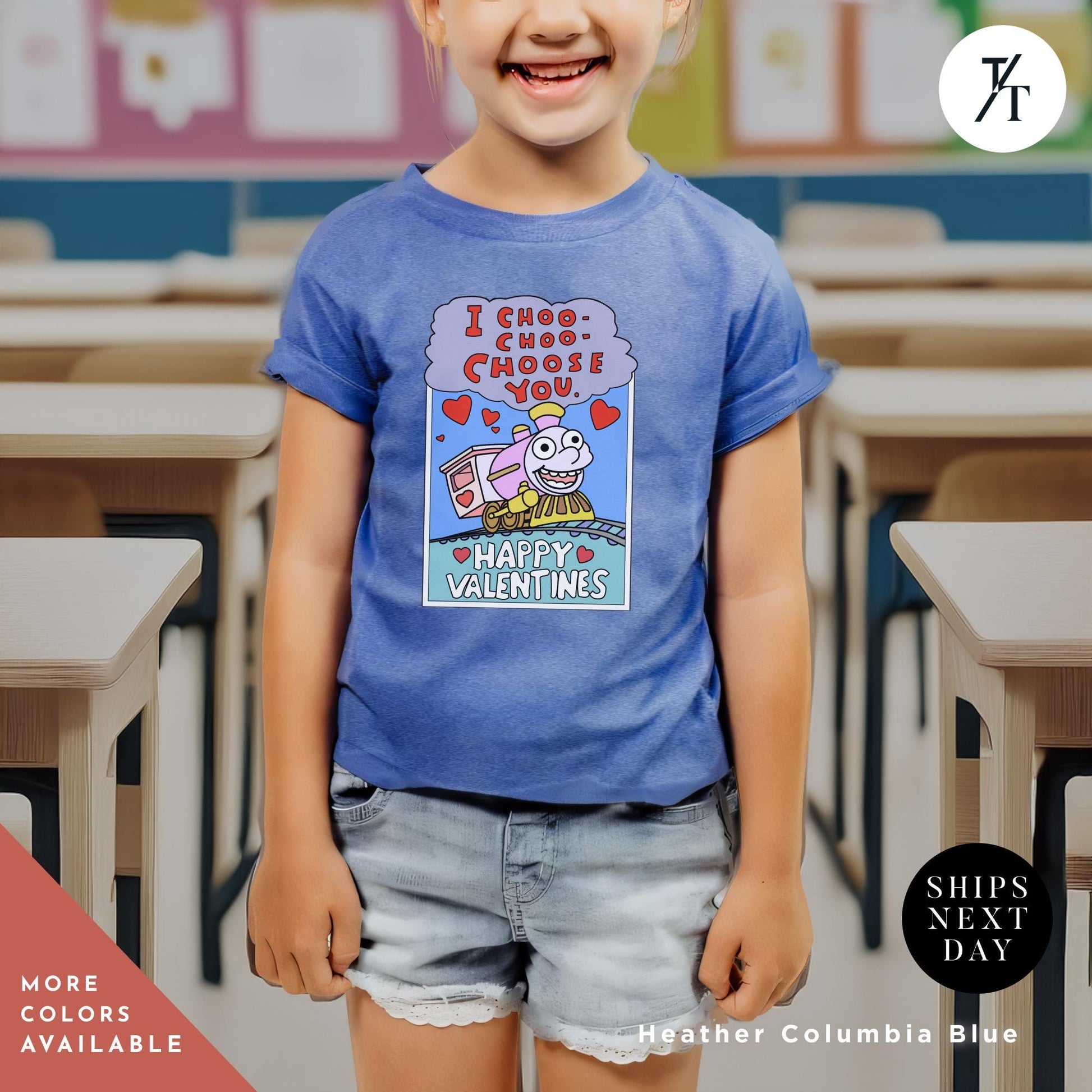 I Choo Choo Choose You The Simpsons Valentine Kid Shirt, Youth Valentines Day tee, Funny Children&#39;s Simpson&#39;s Train Valentines Tee