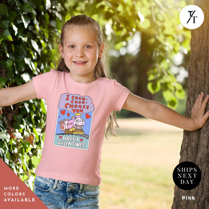 I Choo Choo Choose You The Simpsons Valentine Kid Shirt, Youth Valentines Day tee, Funny Children&#39;s Simpson&#39;s Train Valentines Tee
