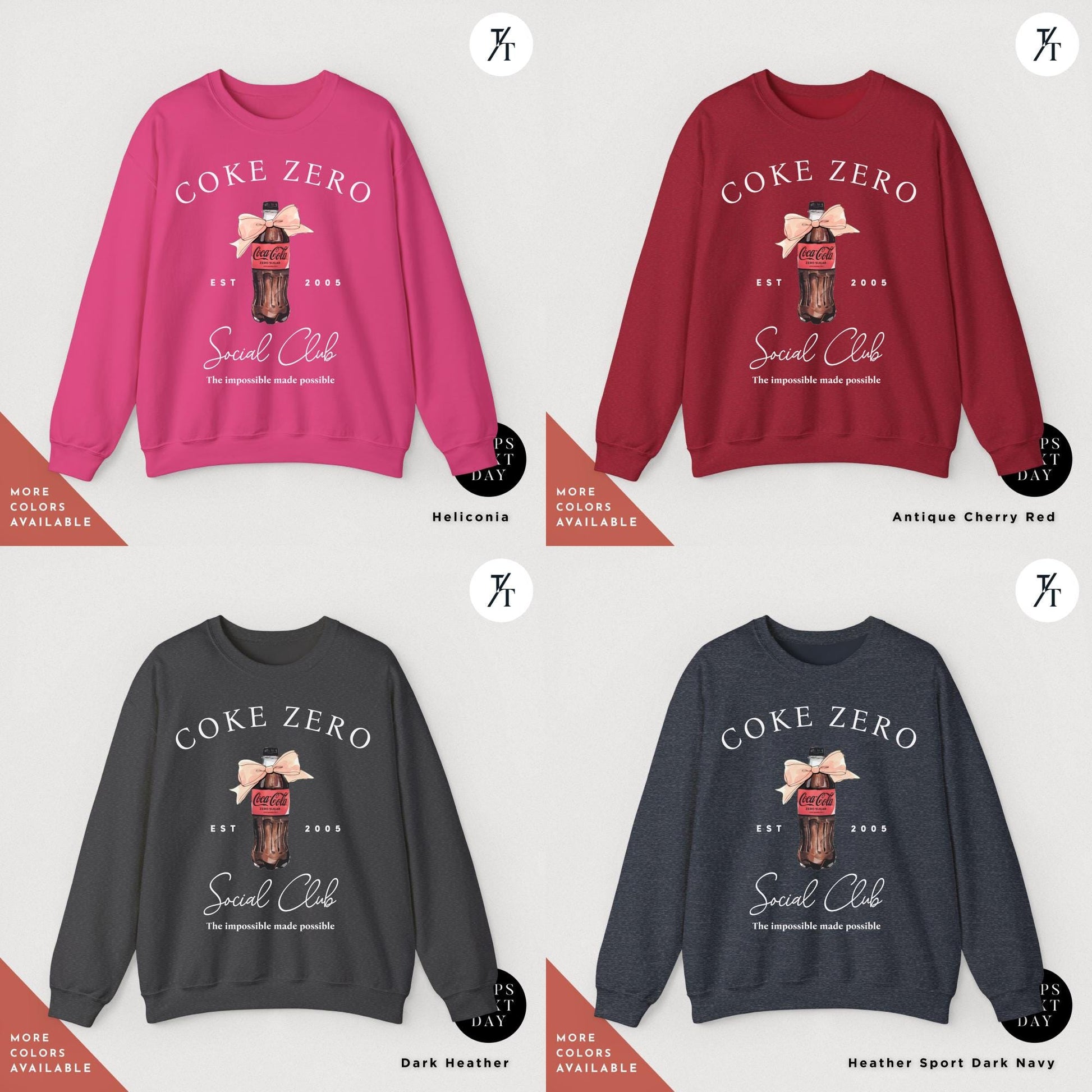 Coke Zero And Bow I need a coke zero sweatshirt Coquette Sweater Pink Bow Soda Crewneck sweatshirt, Diet Coca Cola Shirt, I Need A Diet cola