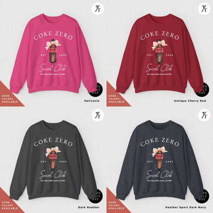 Coke Zero And Bow I need a coke zero sweatshirt Coquette Sweater Pink Bow Soda Crewneck sweatshirt, Diet Coca Cola Shirt, I Need A Diet cola