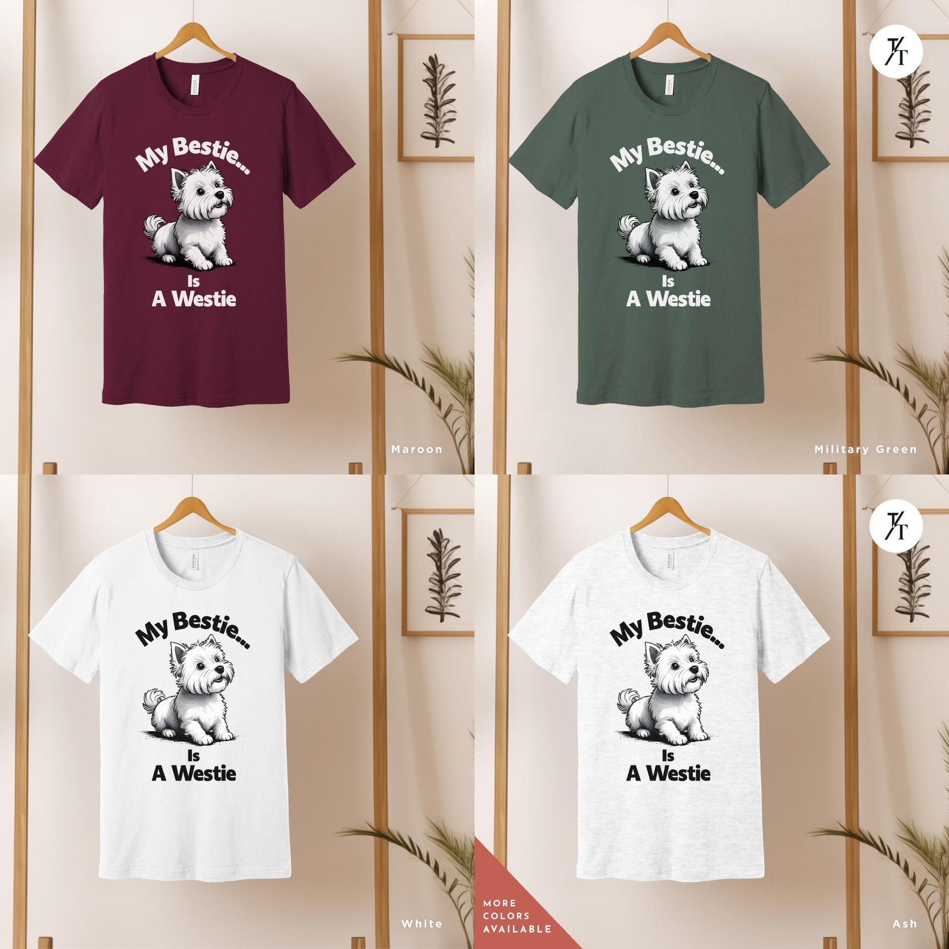 my bestie is a westie shirt, Westie Dog Shirt | Animal Shirts | West Highland Dogs Lover tee, Westies Gift For Dogs Lovers, Dog Owner Shirts