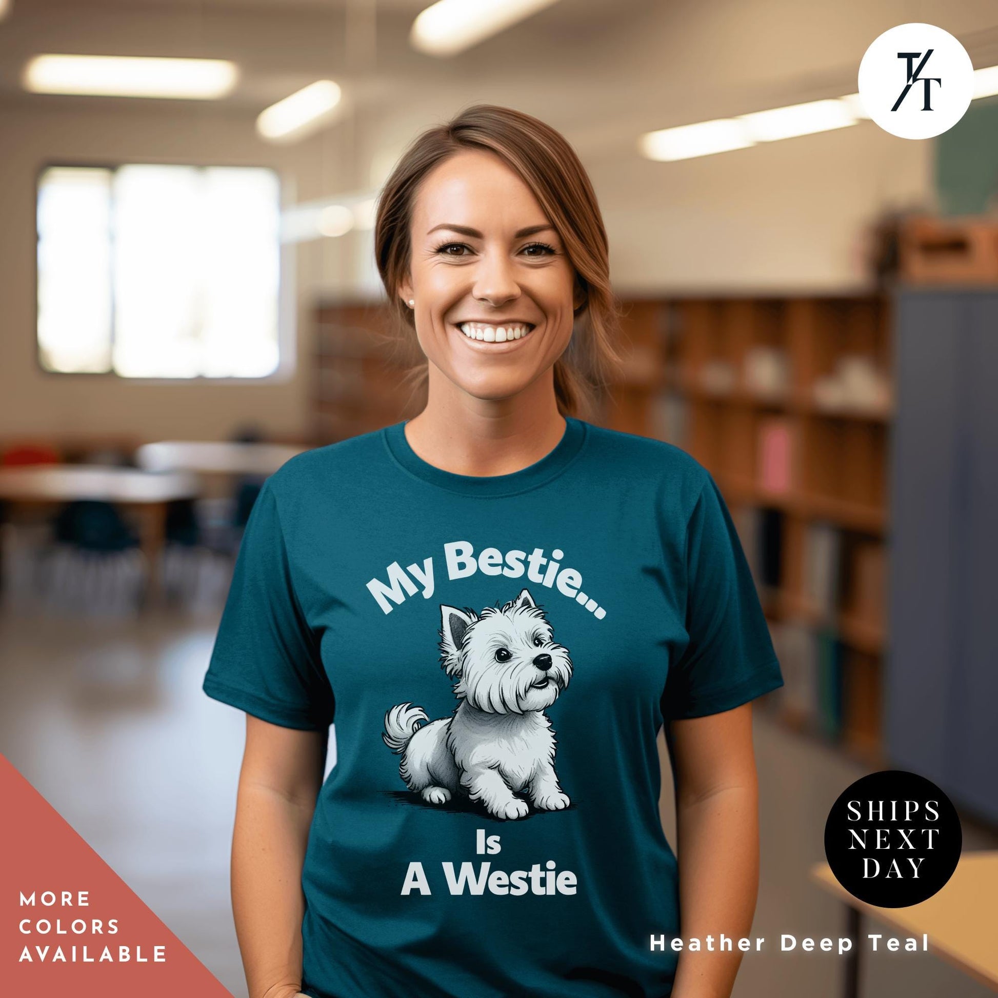 my bestie is a westie shirt, Westie Dog Shirt | Animal Shirts | West Highland Dogs Lover tee, Westies Gift For Dogs Lovers, Dog Owner Shirts