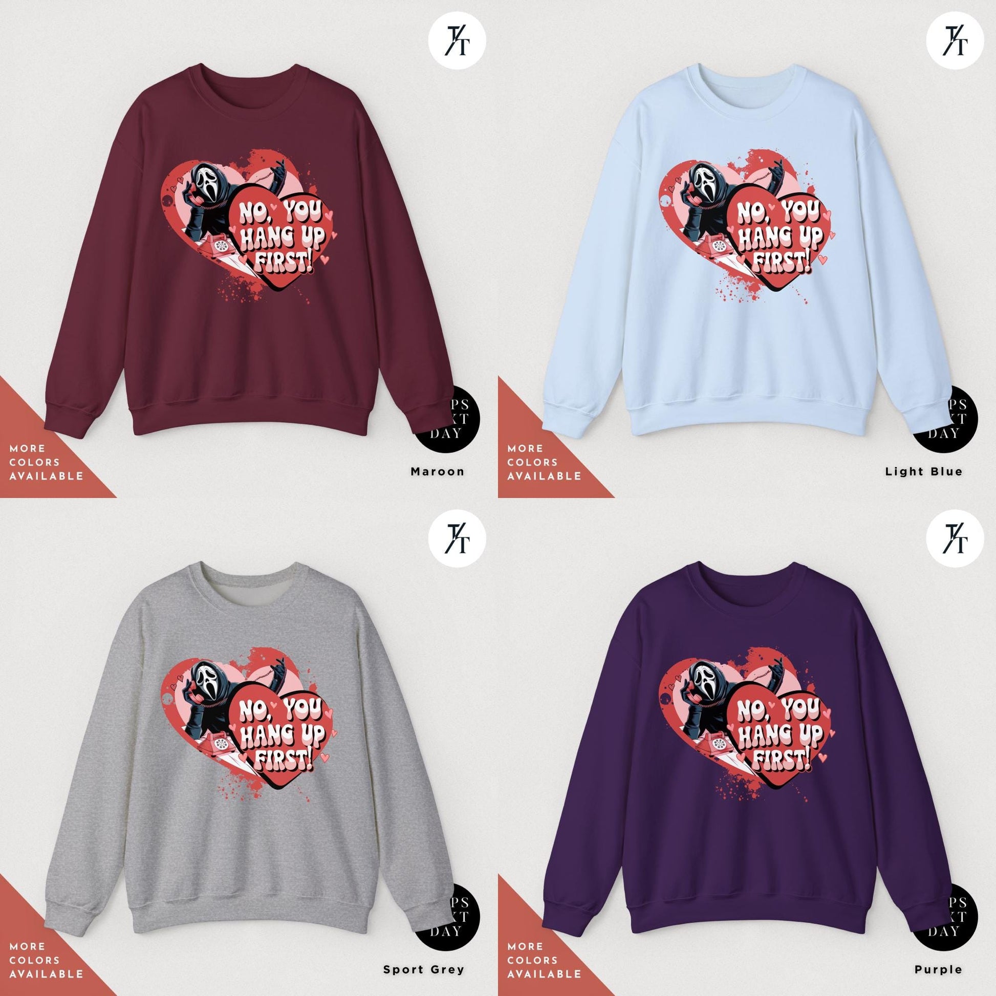 No you hang up scream sweatshirt Ghostface valentines day Shirt, Horror Valentines Ghostface Sweatshirt, Horror Movie Funny Valentines Tee