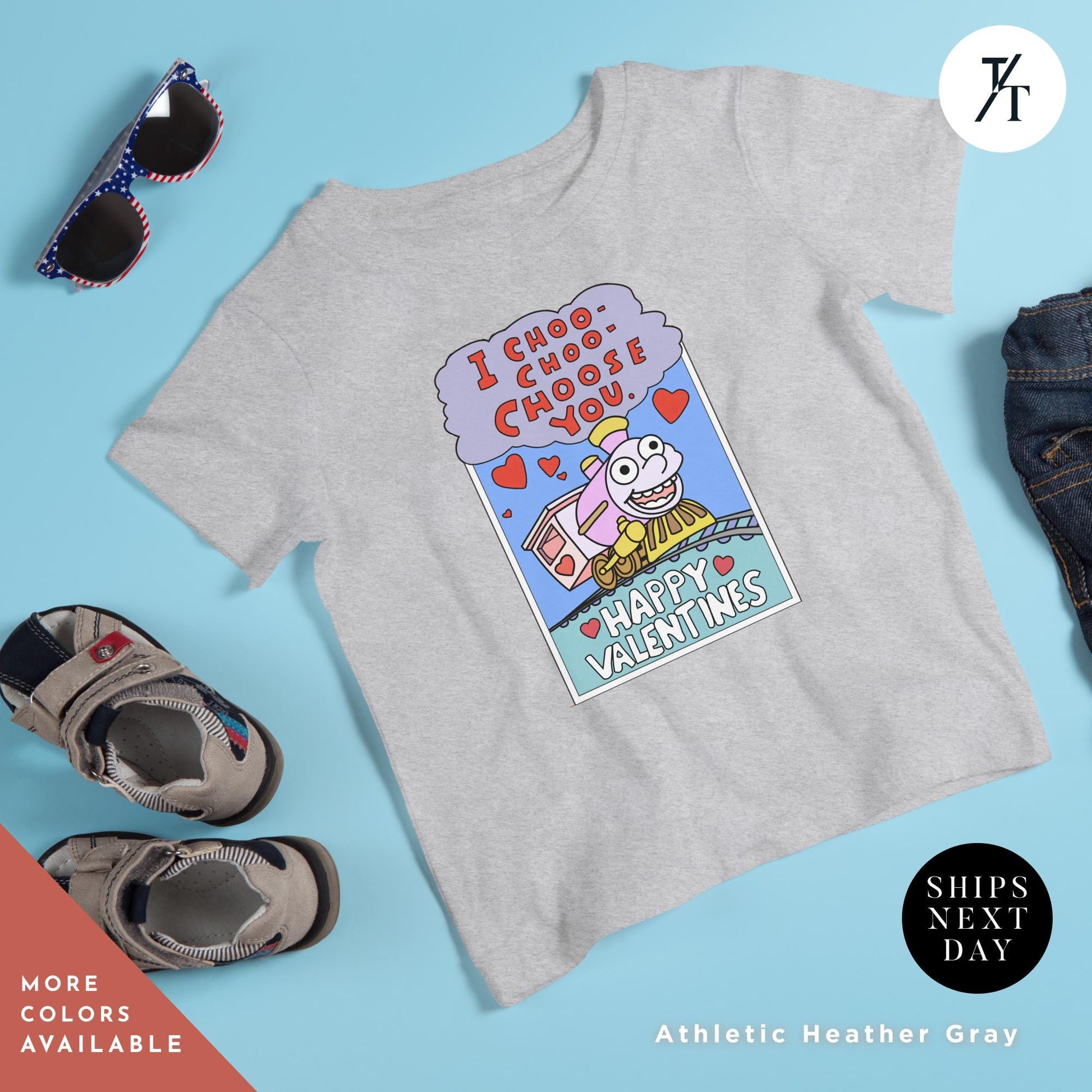 I Choo Choo Choose You The Simpsons Valentine Kid Shirt, Youth Valentines Day tee, Funny Children&#39;s Simpson&#39;s Train Valentines Tee