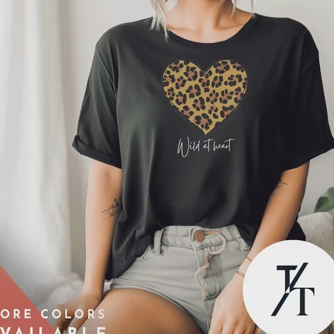 Leopard Heart Shirt, Valentines Day Shirt, Gift For Her, Heart Women tShirt, Leopard Print tShirt, Valentines Day Gift, Leopards Print