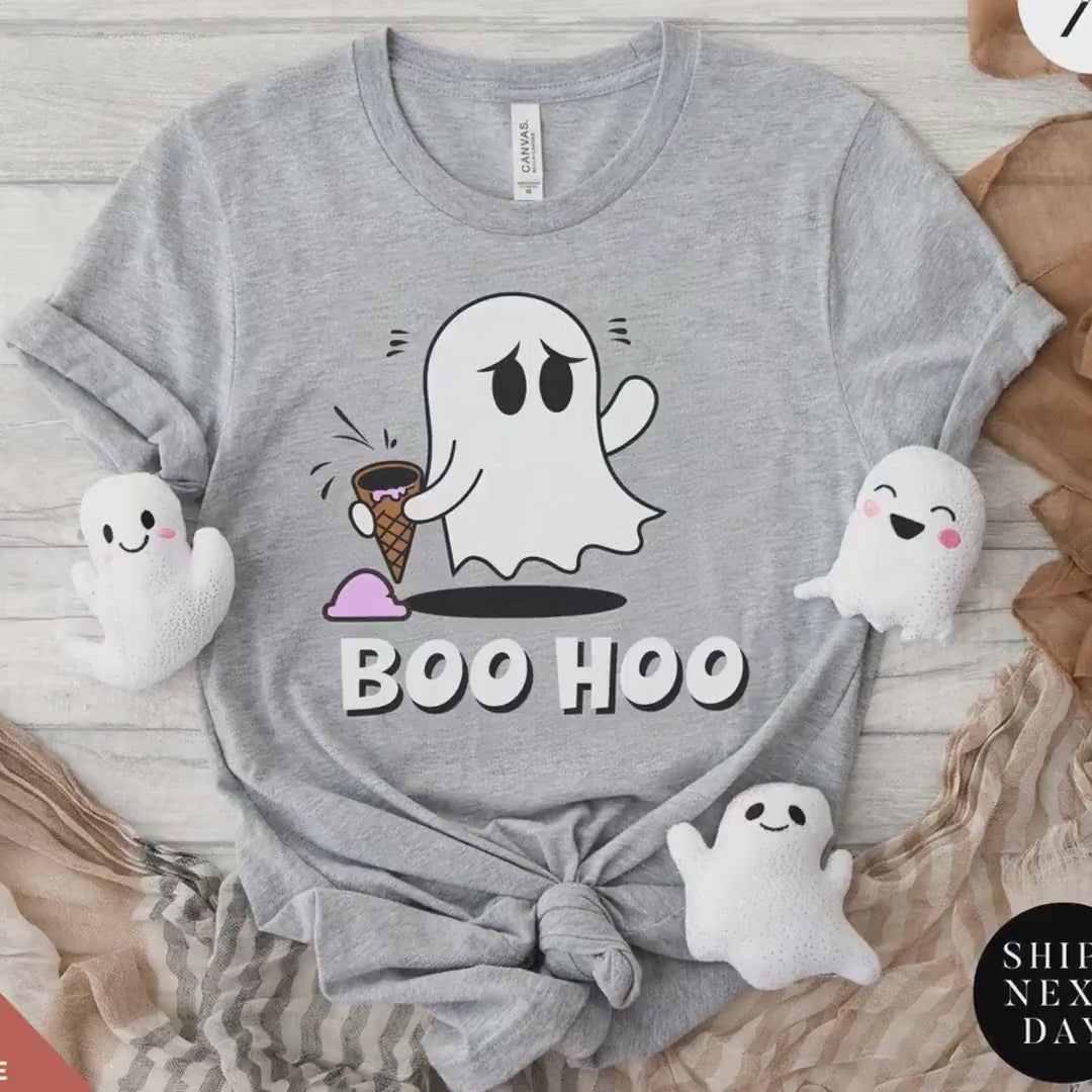 Halloween Ice Cream Ghost Tee, Ghost Ice Cream Cone shirt, ghosts boo hoo Spooky Season Shirt, Cute Funny Halloween Tee cute ghosts tshirt,