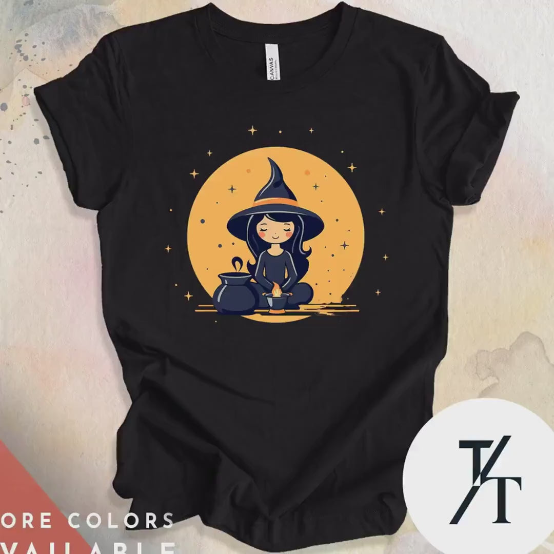 Halloween Witch Shirt Cute T-Shirt - Pagan Women's Soft Style Tee, Ideal for Spooky Season & Trick or Treat - Trendy Halloween Costume Gift