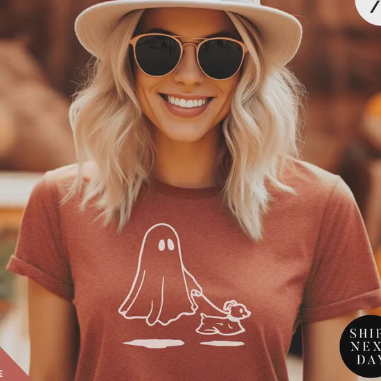 Halloween Dog Shirt, Halloween Dog Ghost, Ghost Walking Dogs Shirt, Spooky Season tee, Cute Dogs Lover Gift, DogMom Fall Spooky tShirt