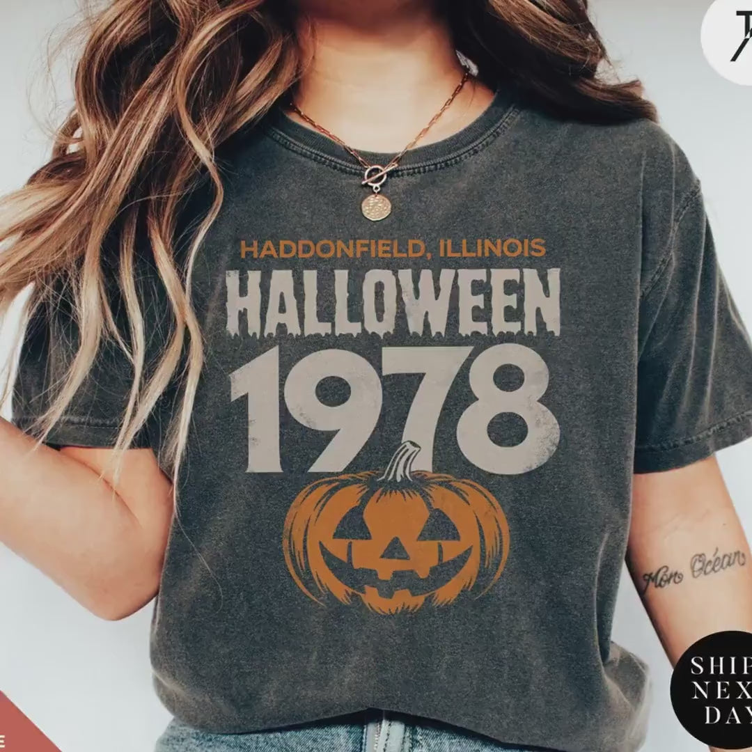 Retro halloween 1978 pumpkin t-shirt Michael Myers Shirt 1978 Halloween Movie Party Tee, Vintage John Carpenter Scary Spooky Season Original
