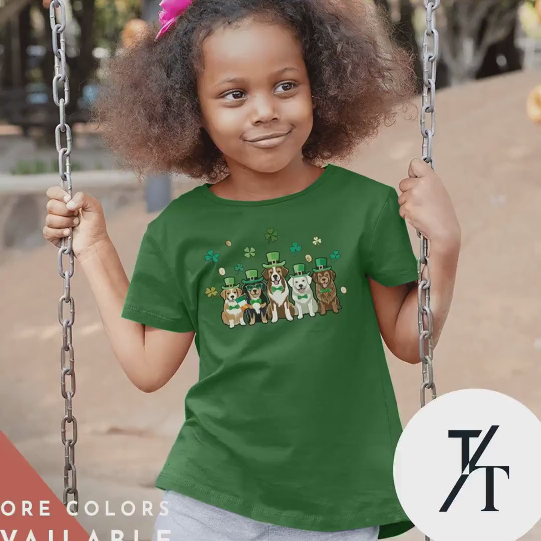 Kids St Patricks Day Dog Shirt, Funny Irish Tee, Custom Dog T-Shirt for Toddlers