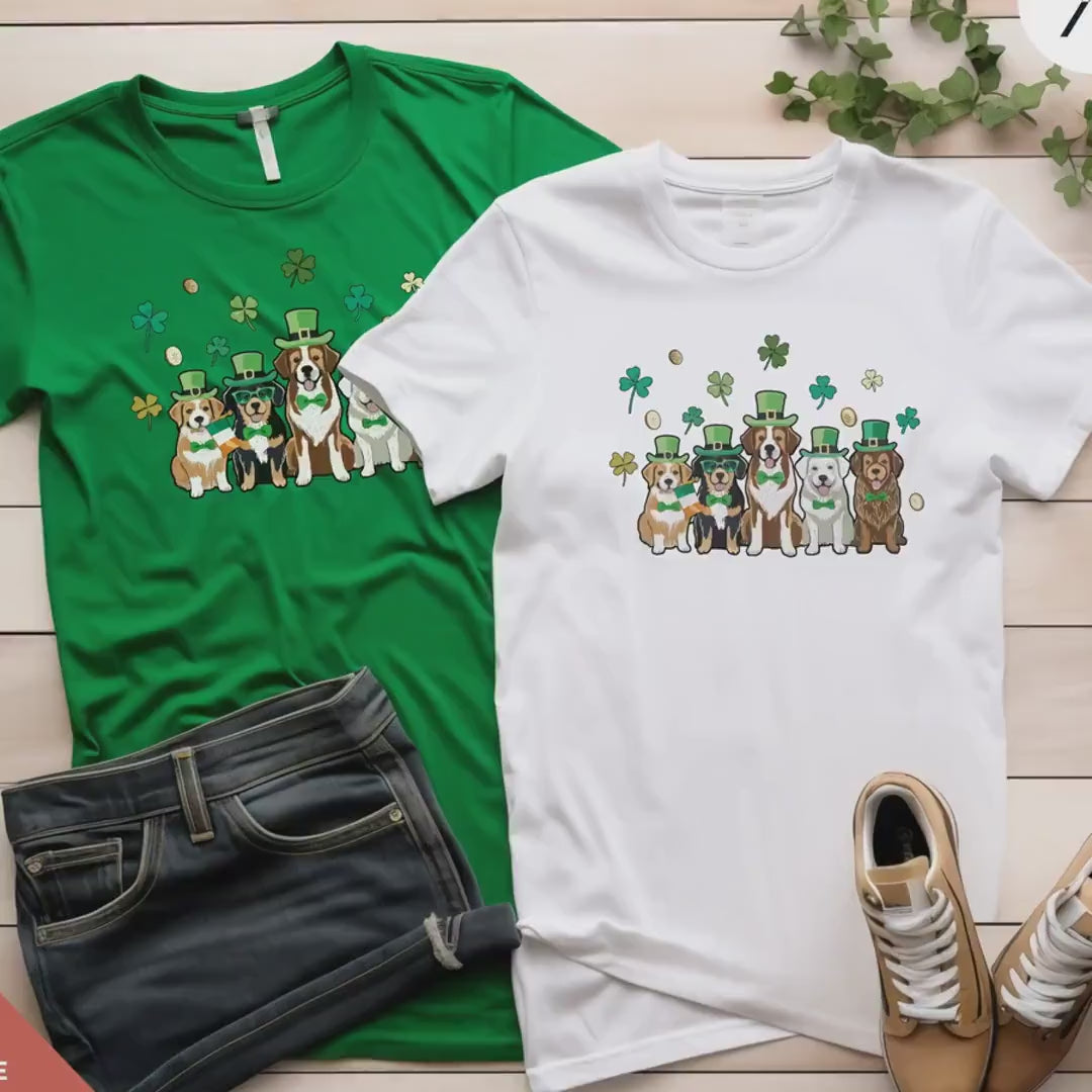 st patricks day dog shirt, funny dog tee, lucky dog shirt, gift for dogs lovers, shamrock dogs shirts