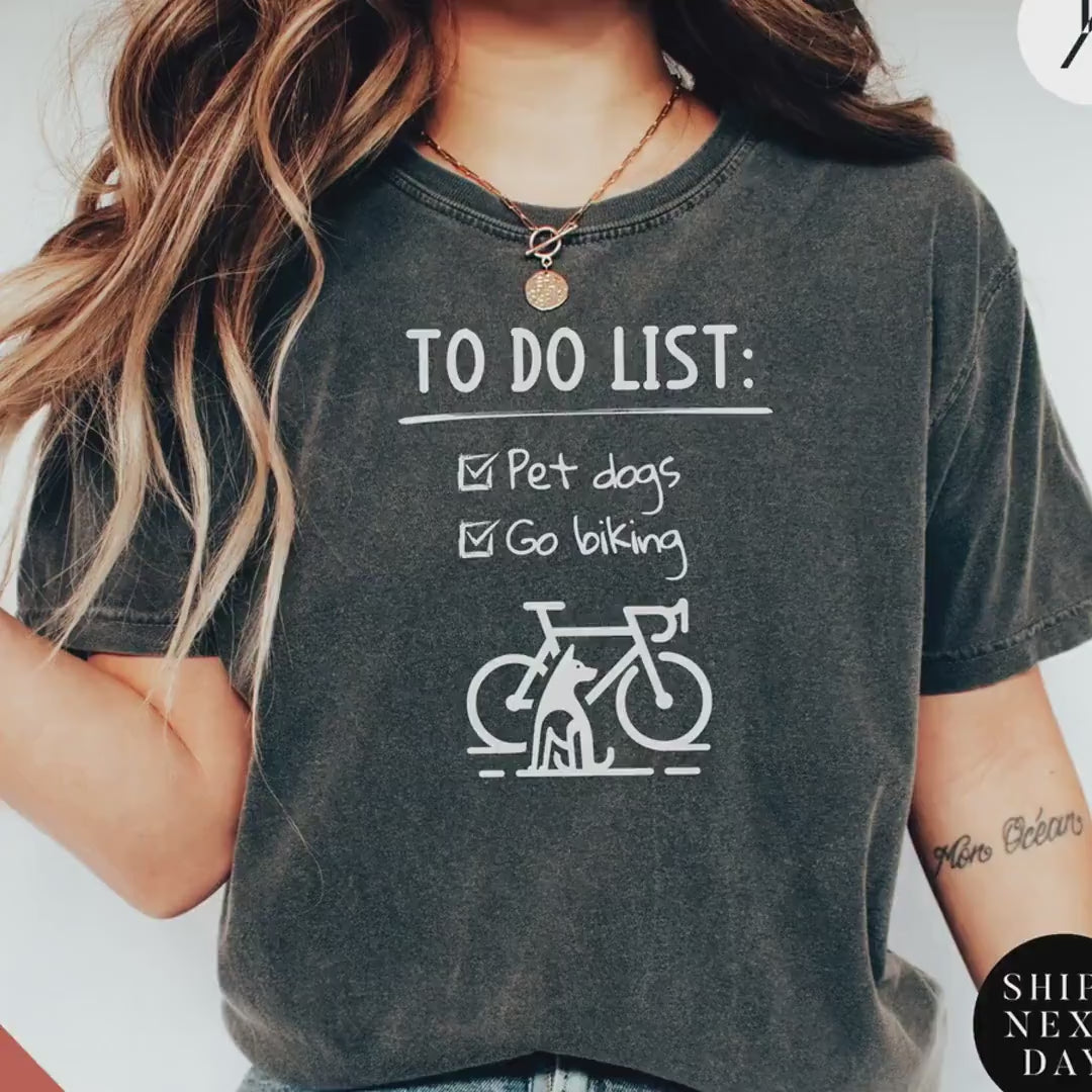 Dog And Bikes Shirt, Dogs Lover Shirt, Dog Mom tshirt, biking and Doggo tee, tShirt for cyclists, Dogmom Gift, Outdoor Birthday Gift