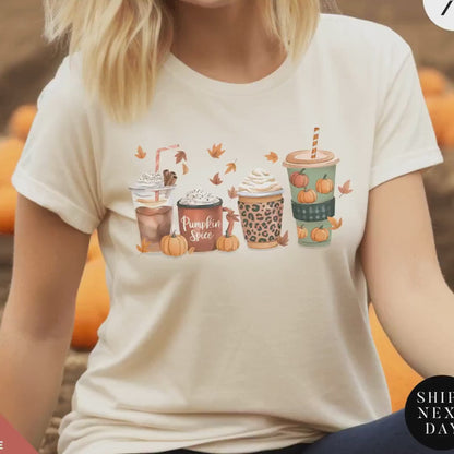 pumpkin spice coffee club shirt Thanksgiving Shirt Fall Coffee Drink Cute Womens Halloween Shirts, Pumpkin Spice tee