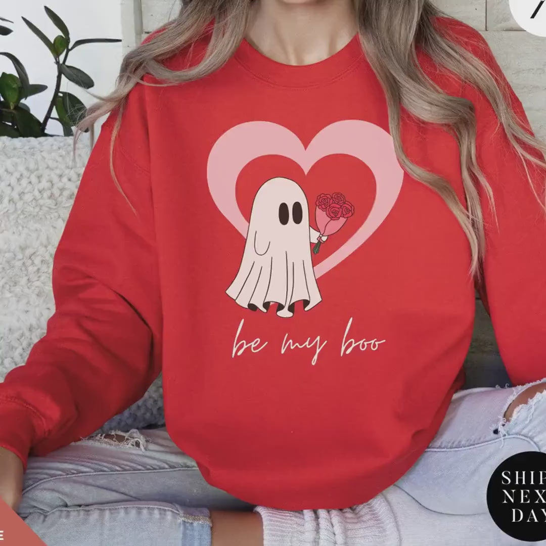 Be My Boo Sweatshirt, ghost sweater, valentines day hoodie, Valentine Sweatshirt, Heart Sweatshirts, Ghost Sweater, Be Mine Sweatshirts Xoxo