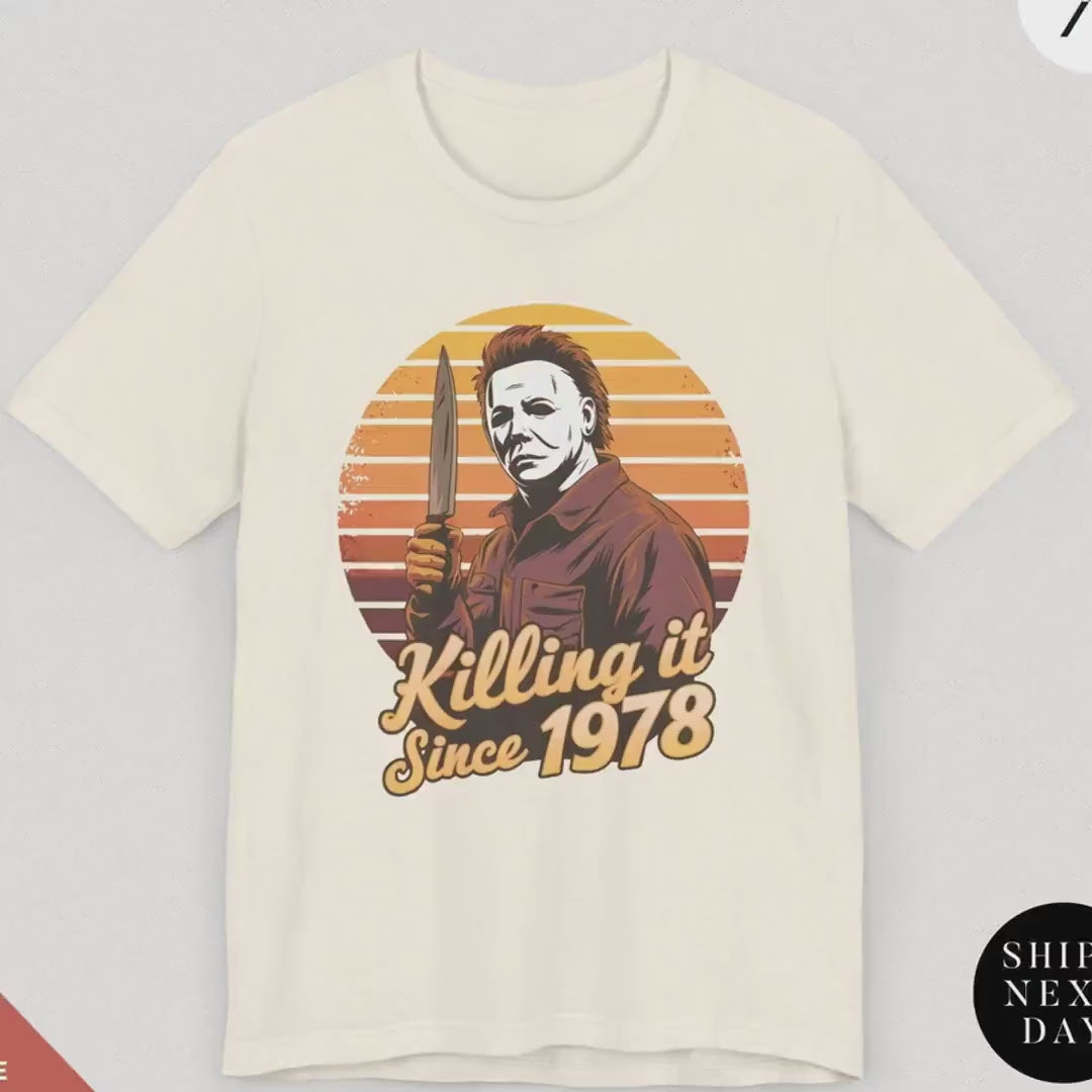 Retro halloween 1978 t-shirt Michael Myers Shirt 1978 Halloween Movie Party Tee, Vintage John Carpenter, Spooky Season Original Scary movie,