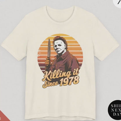 Retro halloween 1978 t-shirt Michael Myers Shirt 1978 Halloween Movie Party Tee, Vintage John Carpenter, Spooky Season Original Scary movie,