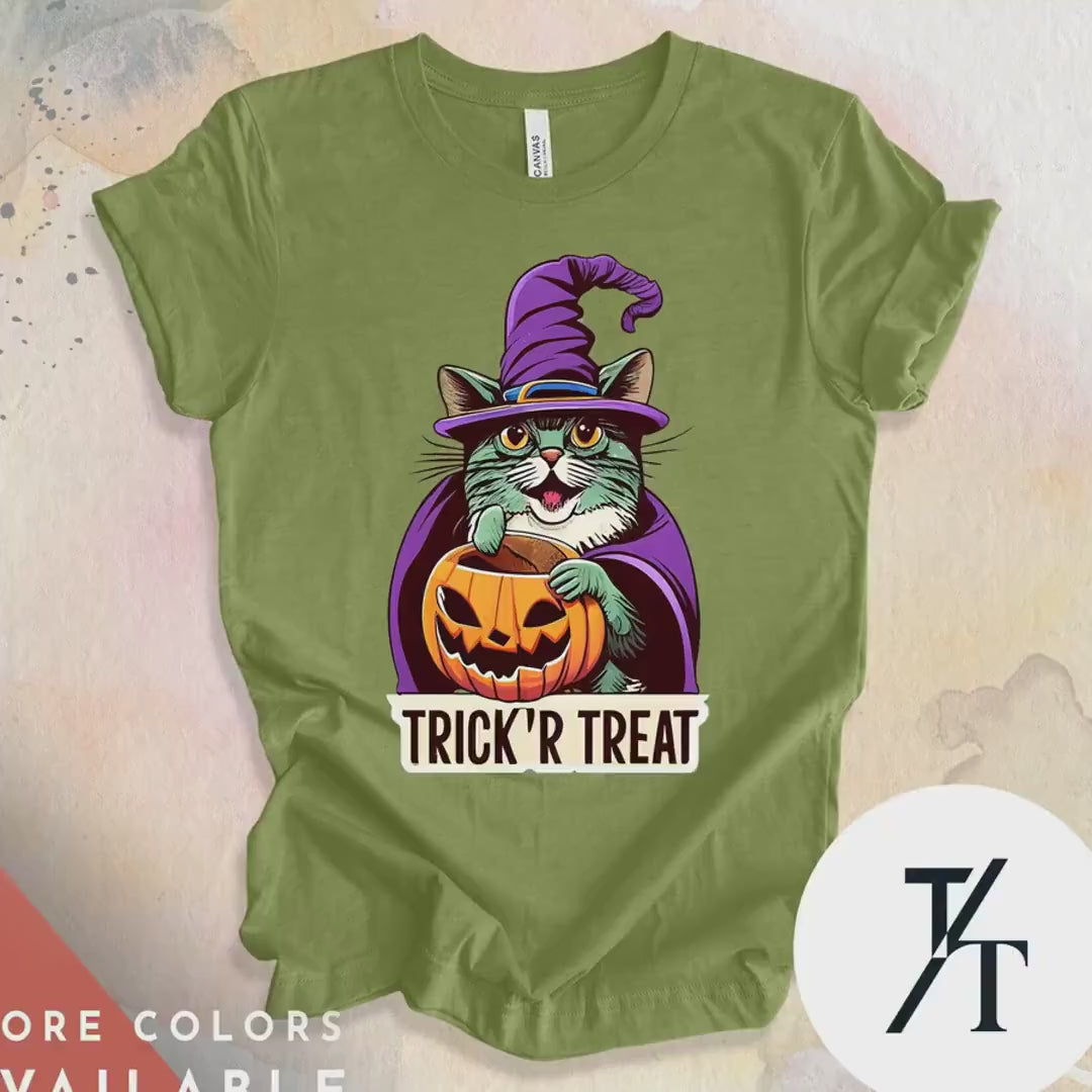 Halloween Cat Shirt, Witch Cat Shirt, Witchy Clothing, Spooky Season tshirt, BlackCat tShirt Gift, Mystical Cats tee, CatMom