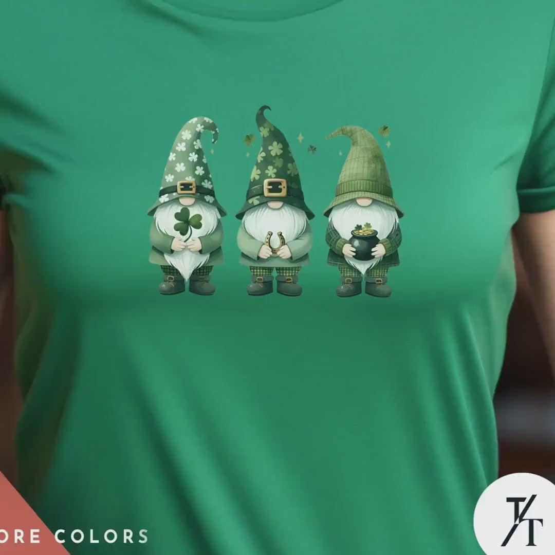 Happy St Patricks Day Gnomes Shirt, Irish Gnomes Tee, Clover T-Shirt, Lucky Gnome Gift, St Patricks Day Wear