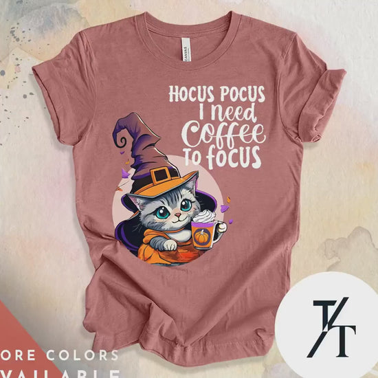 Funny cat coffee halloween shirt, Witchy Cat shirt, Coffee Lover tShirt,  Halloween Shirts, Womens spooky season Tee