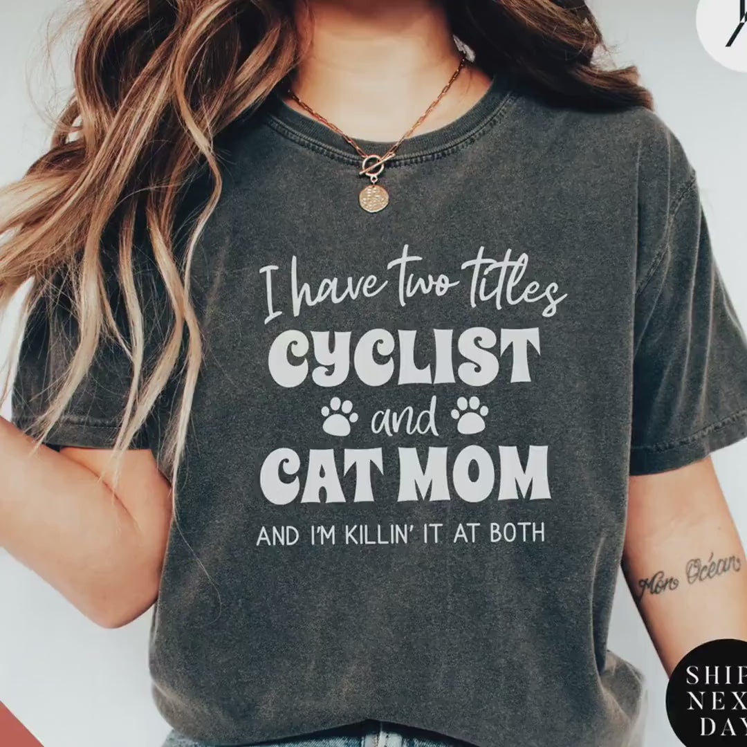 Cat Bicycle Shirt, Cat Riding A Bike, Mountain Bike tshirt, Cyclist tee, Funny biking tee Catlover tshirt
